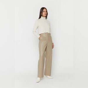 Oak + Fort Straight Leg Vegan Leather Pants